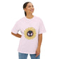 Sunflower Mask Illustration Unisex Oversized Boxy Tee Printify