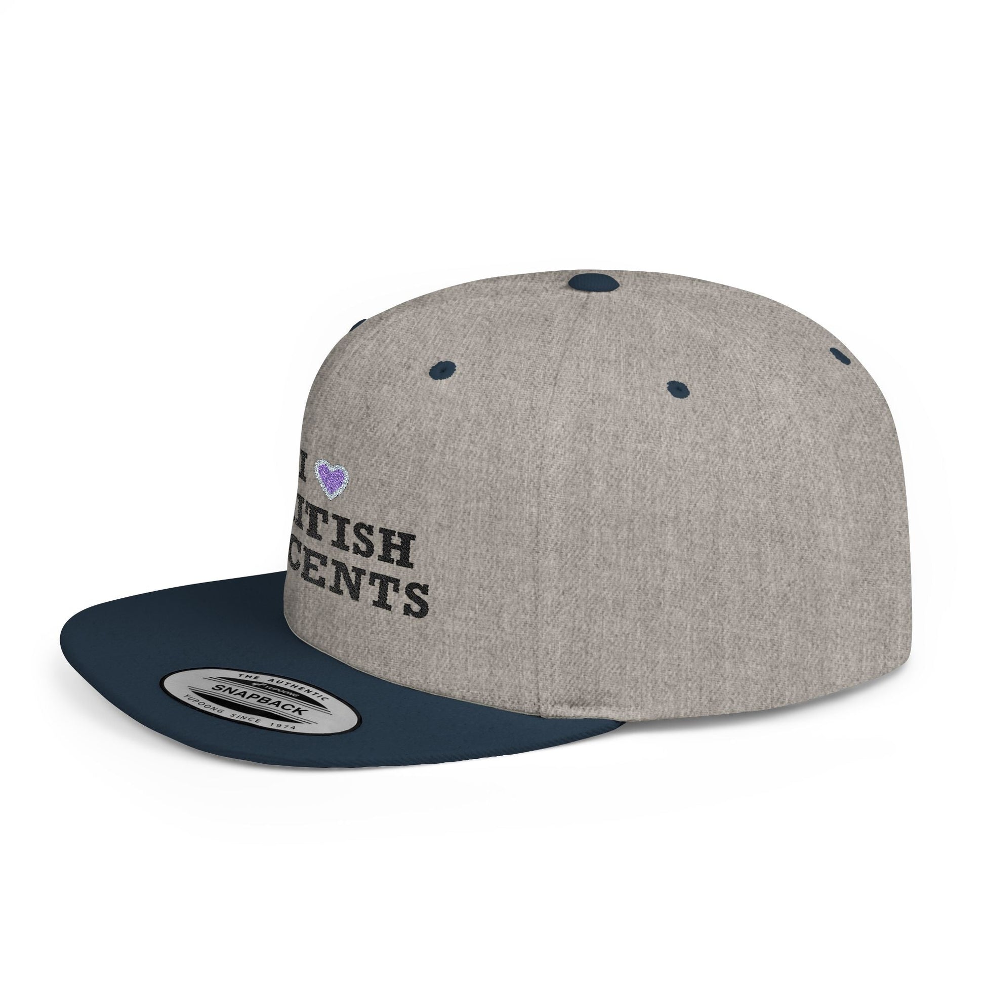 I Love British Accents - Flat Bill Snapback Printify