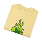Billie Eilish Inspired Dyed T-shirt – Green Flame Icon Edition Printify