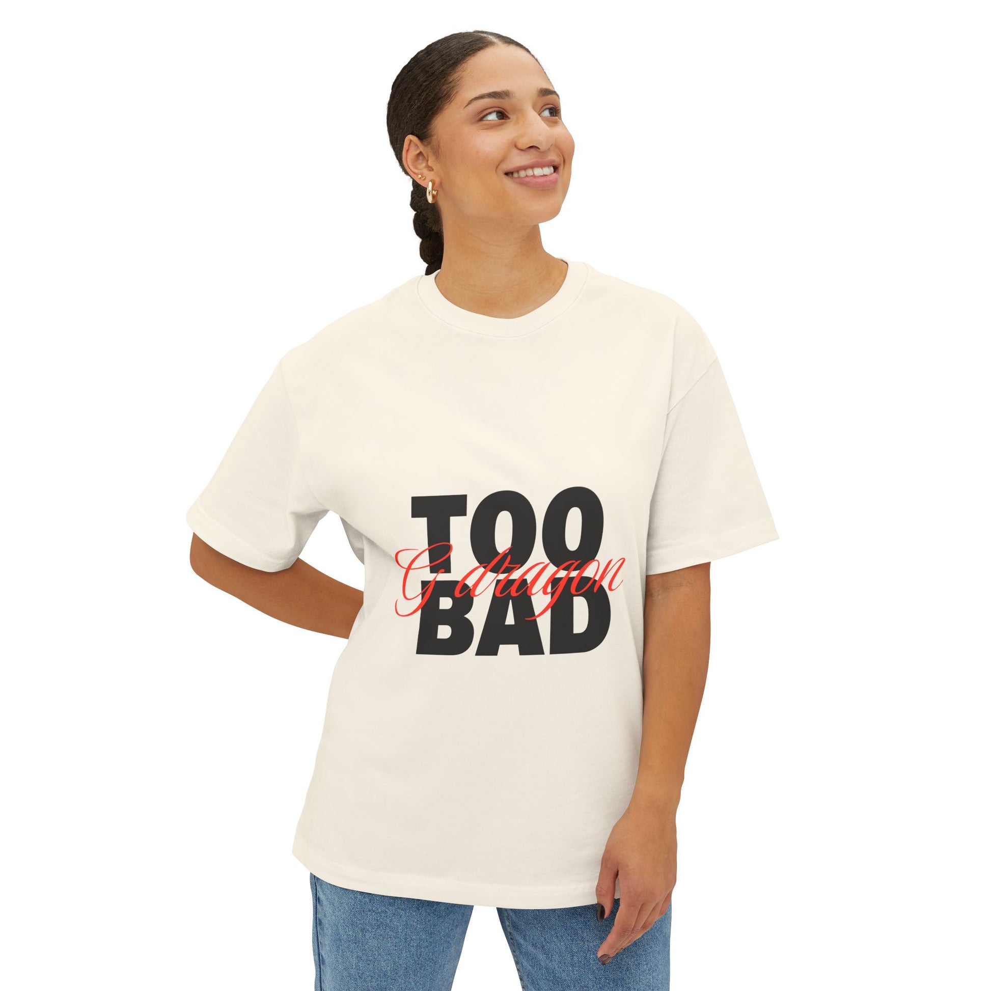 Signature Flame Script Unisex Oversized Boxy Tee - snazzymerch