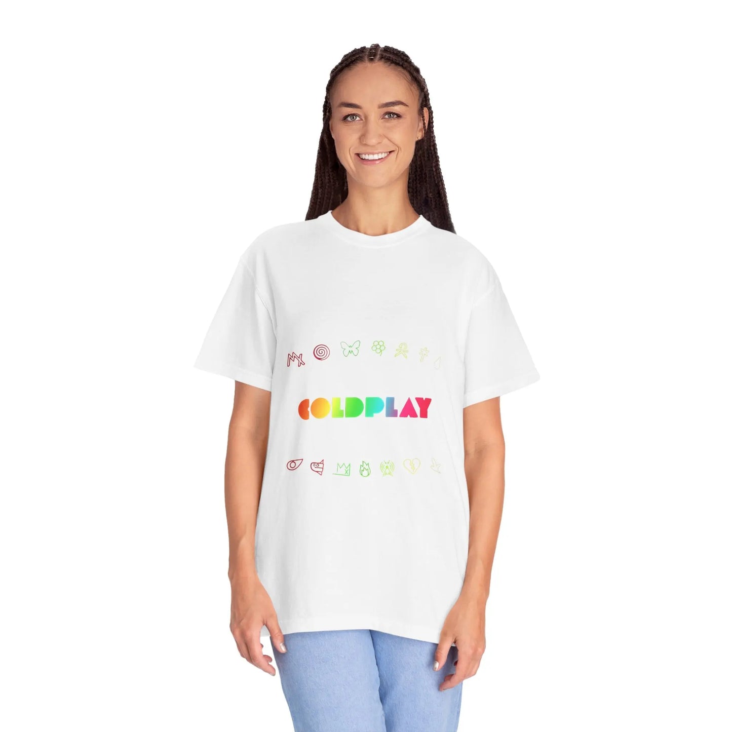Unisex Garment-Dyed T-Shirt Inspired by Coldplay’s Signage Printify