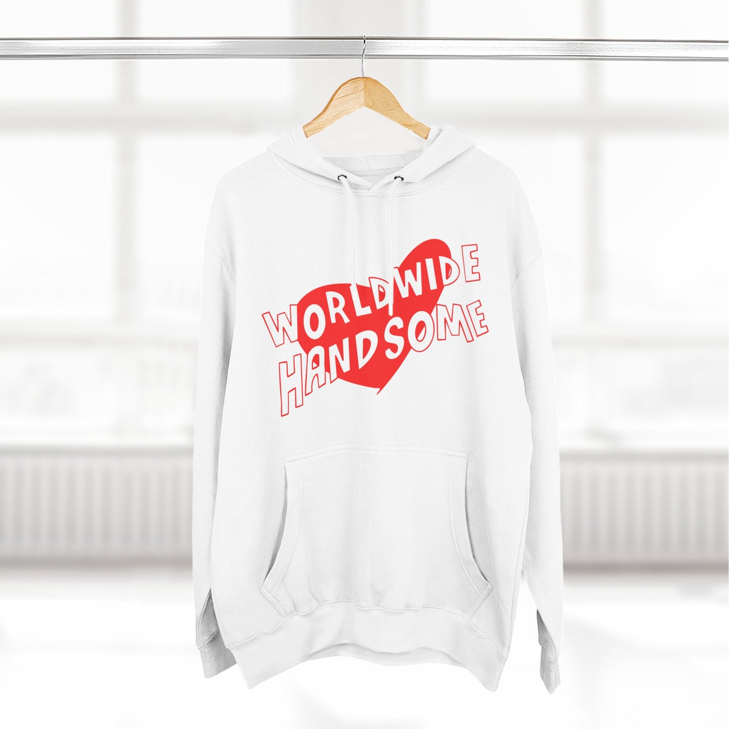Worldwide Handsome Heart Three-Panel Fleece Hoodie - snazzymerch