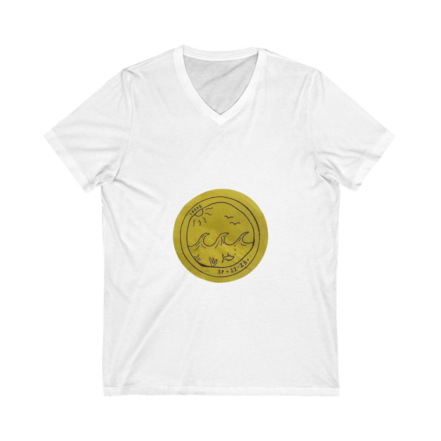 Ocean Wave Unisex Jersey Short Sleeve V-Neck Tee - snazzymerch