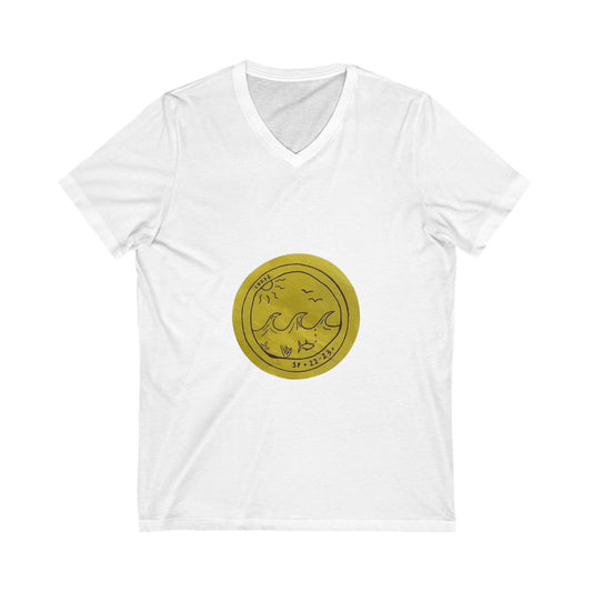 Ocean Wave Unisex Jersey Short Sleeve V-Neck Tee - snazzymerch