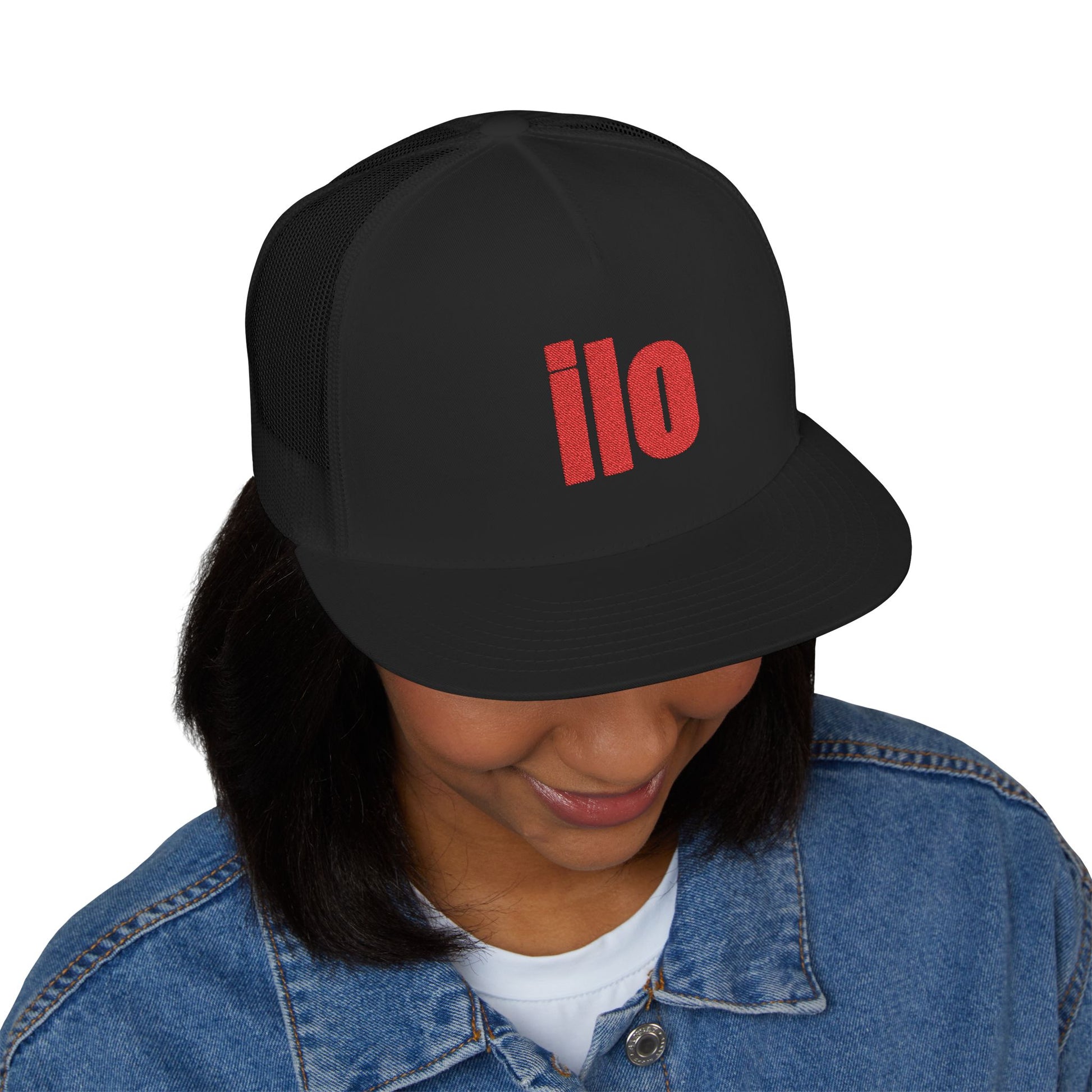 Billie Eilish Inspired Trucker Cap – Bold Red Block Edition Printify