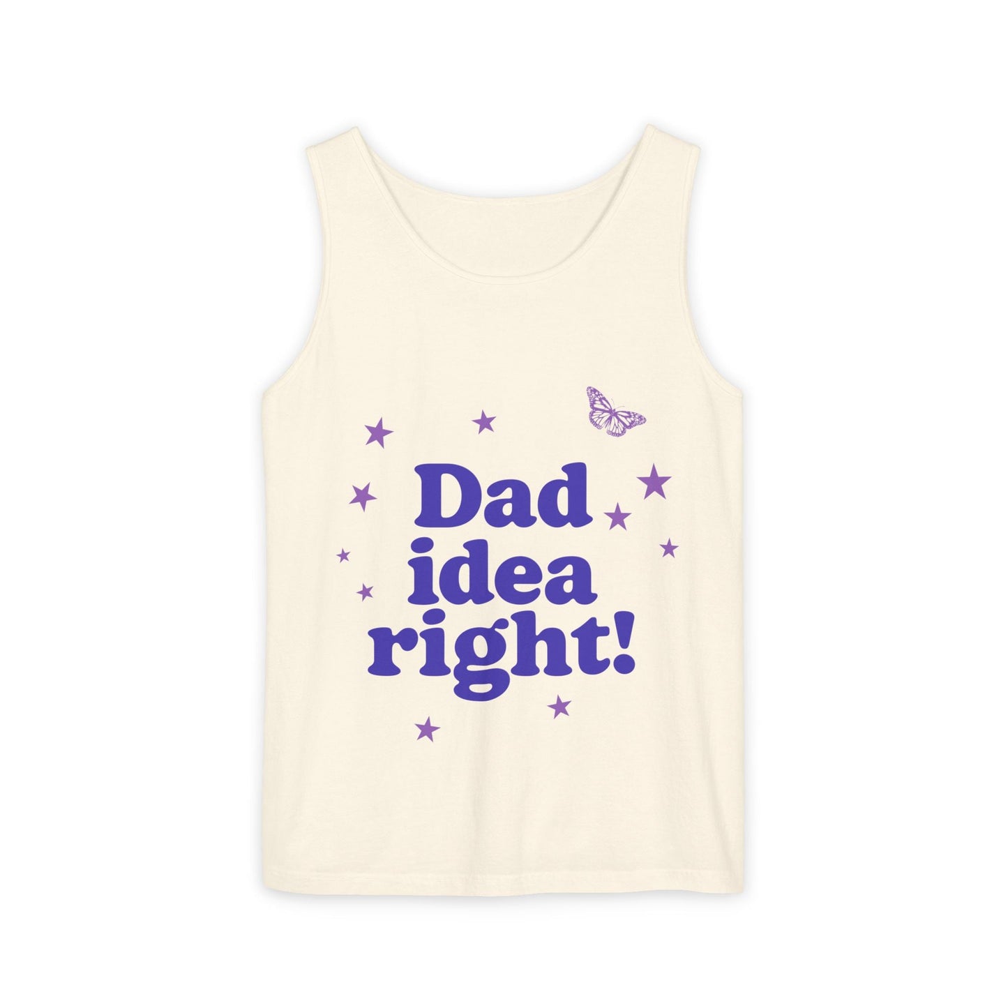 Dad Idea Right! Star & Butterfly-Dyed Tank Top Printify