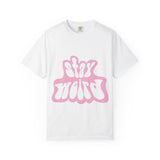 Retro Pink “Stay Weird” Typography Unisex Garment-Dyed T-shirt - snazzymerch