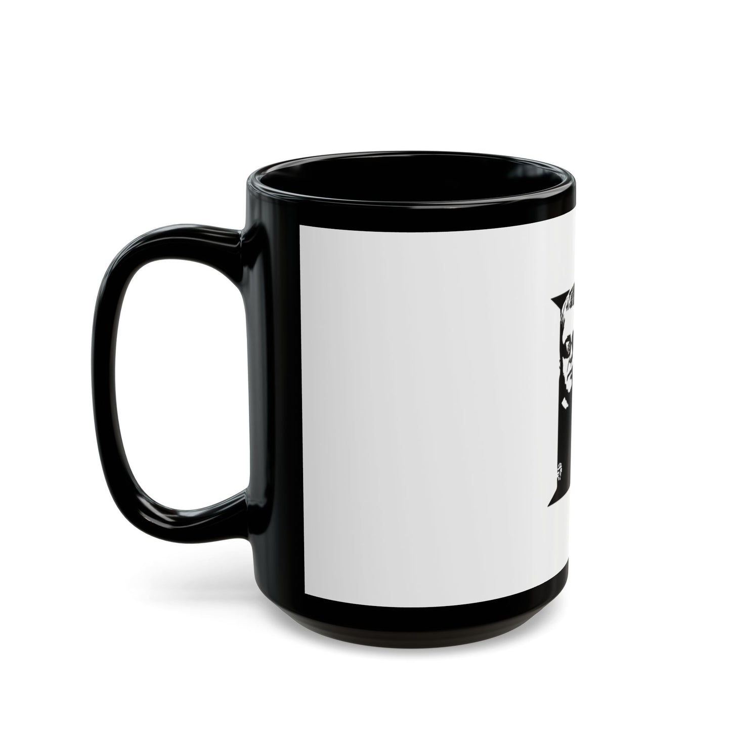 Black & White Portrait Black Mug (11oz, 15oz) - snazzymerch