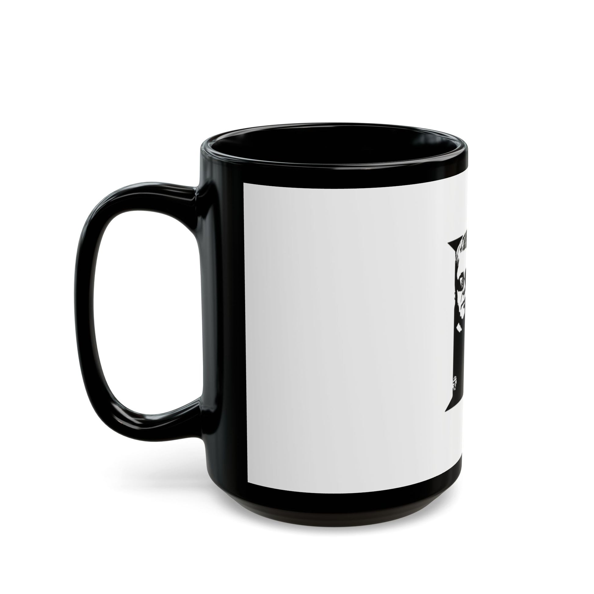 Black & White Portrait Black Mug (11oz, 15oz) - snazzymerch