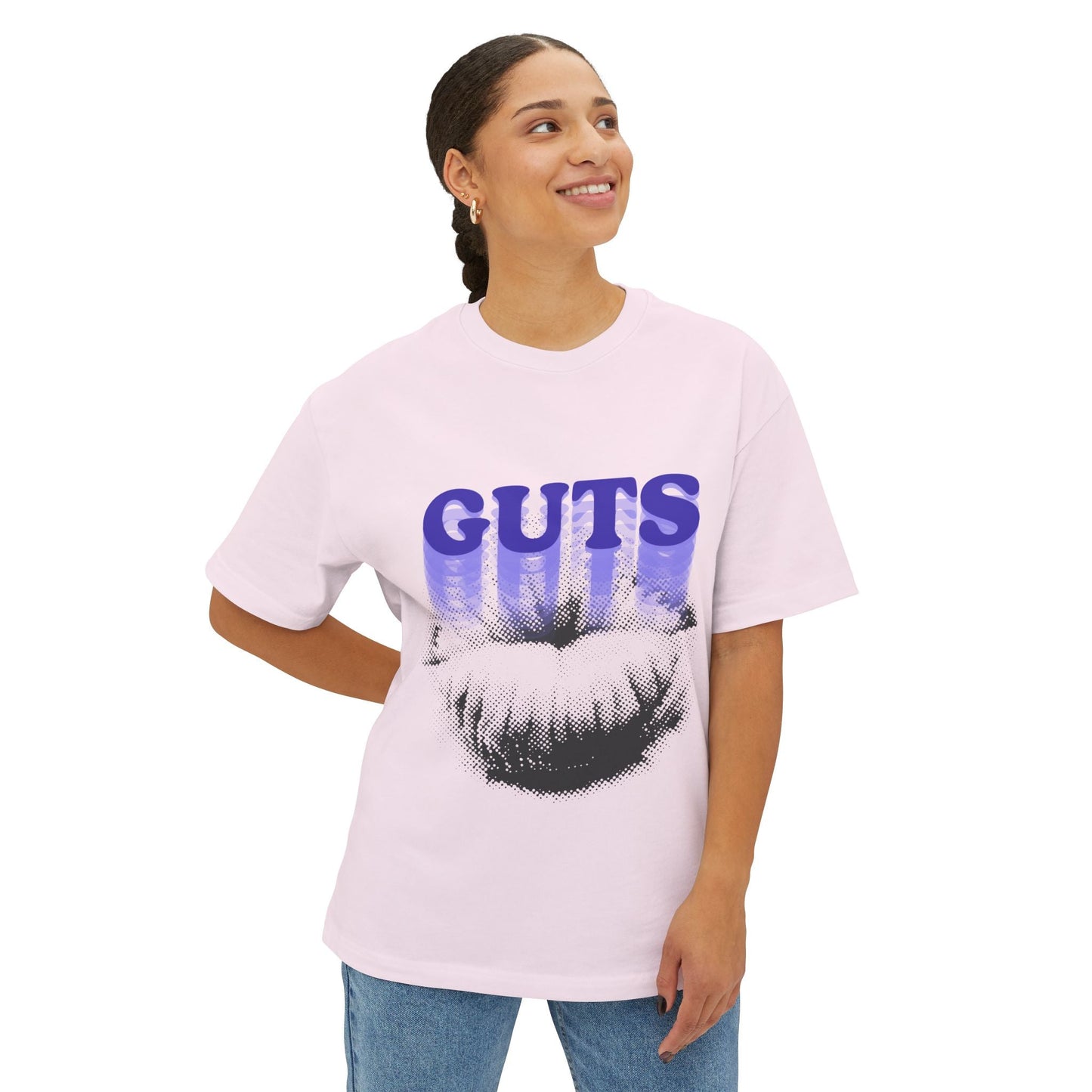Guts Drip Effect Halftone-Oversized Tee Printify