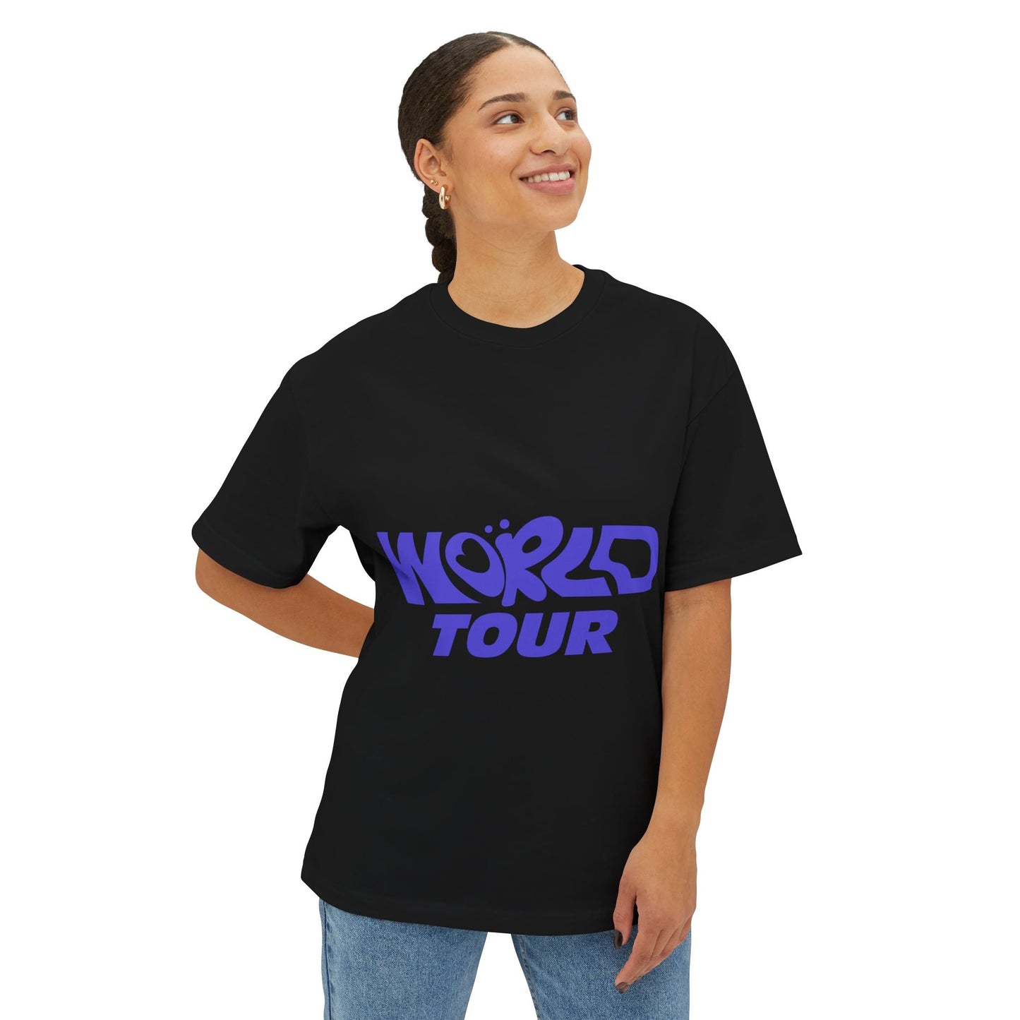 World Tour Bubble Letter-Oversized Tee Printify