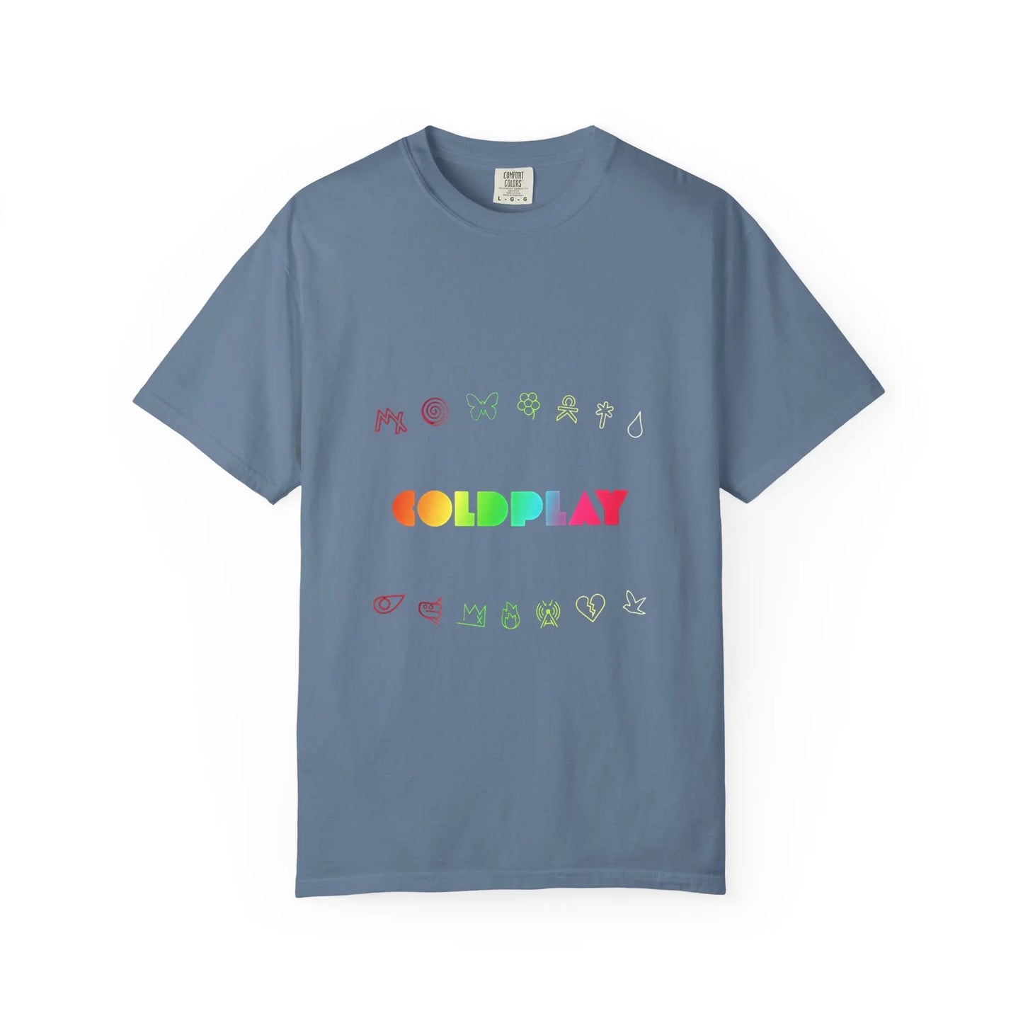 Unisex Garment-Dyed T-Shirt Inspired by Coldplay’s Signage Printify