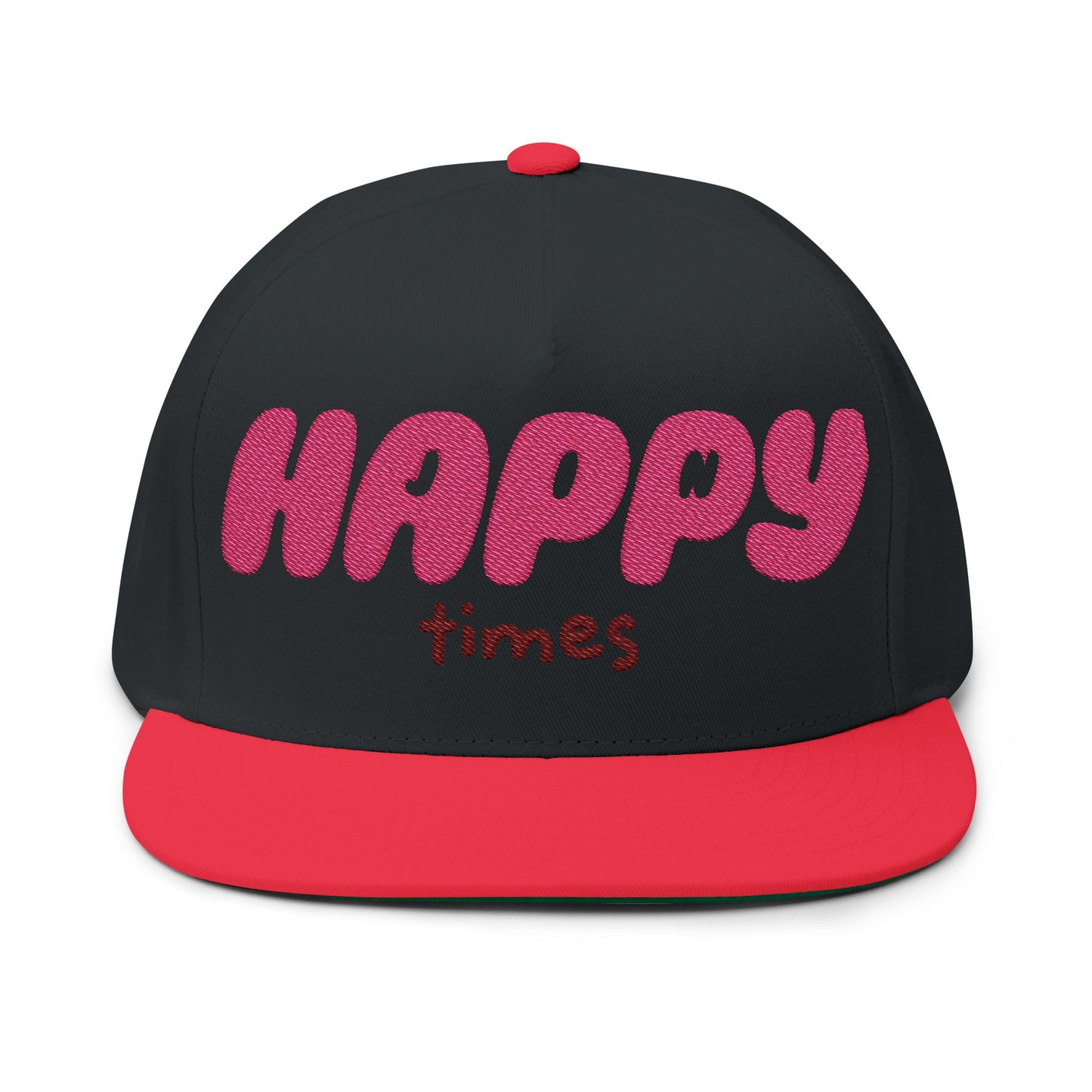 Happy Times Gradient Flat Bill Cap (Embroidery) - snazzymerch