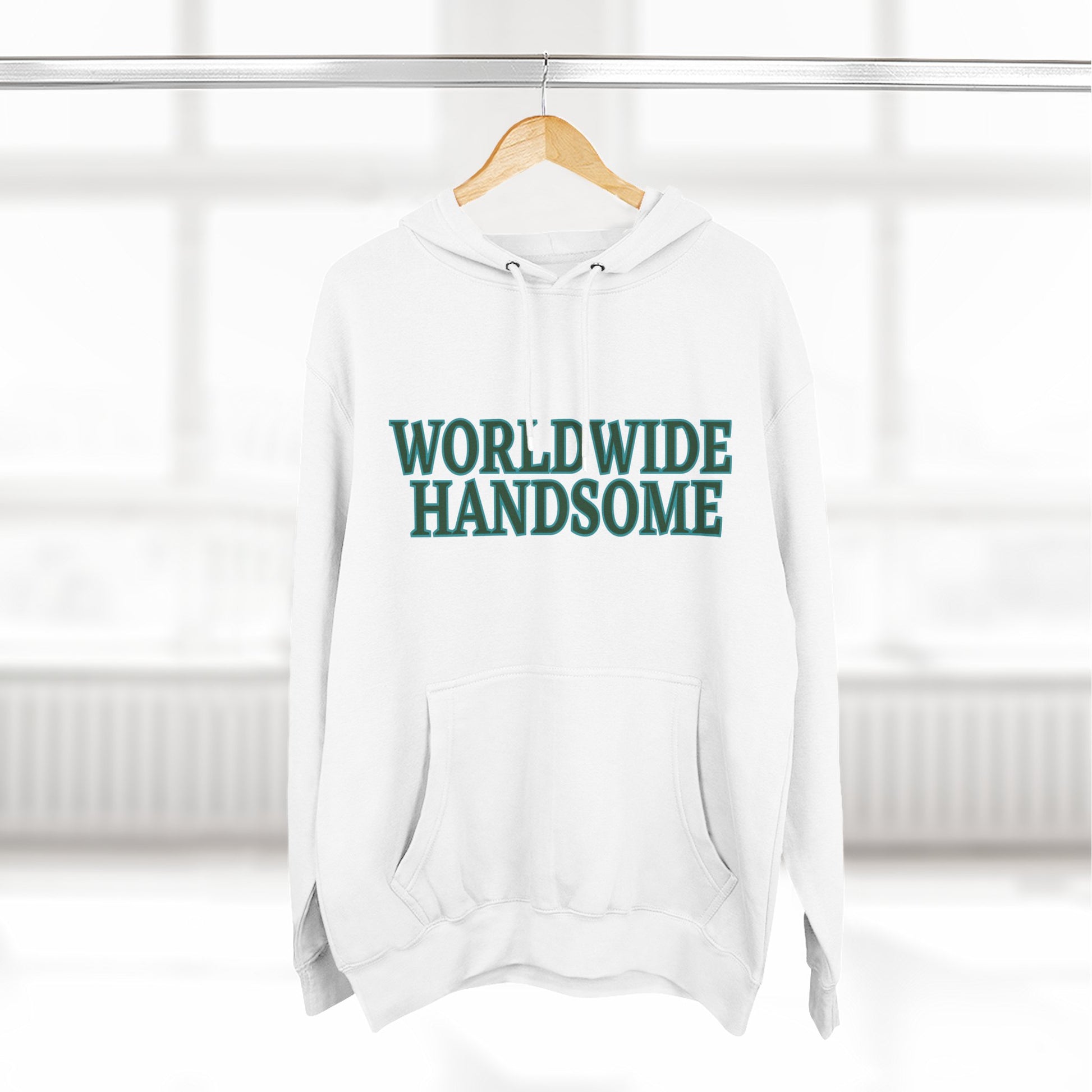 Global Handsome Typography Three-Panel Fleece Hoodie - snazzymerch