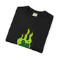 Billie Eilish Inspired Dyed T-shirt – Green Flame Icon Edition Printify