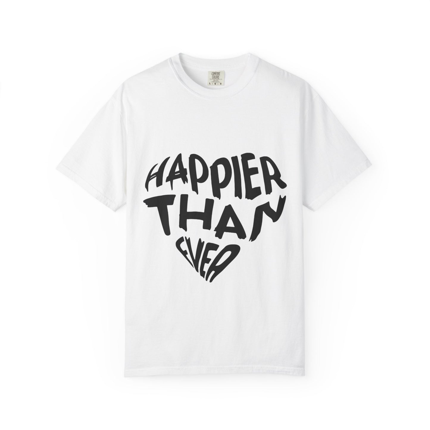 Billie Eilish Inspired Dyed T-shirt – Happier Heart Lettering Edition Printify