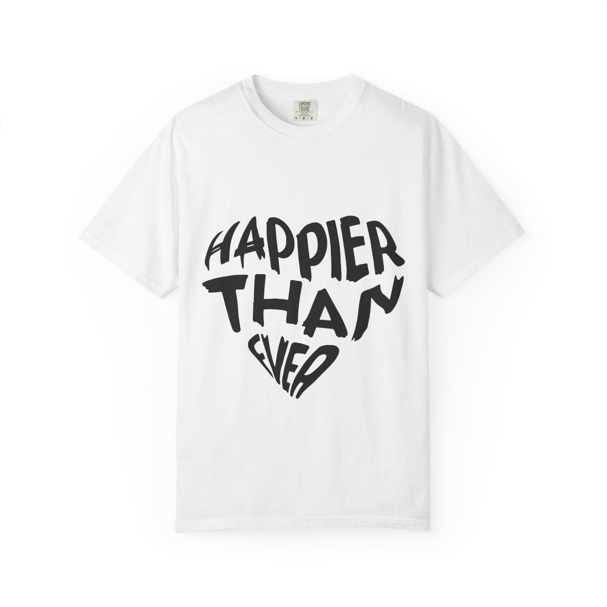 Billie Eilish Inspired Dyed T-shirt – Happier Heart Lettering Edition Printify
