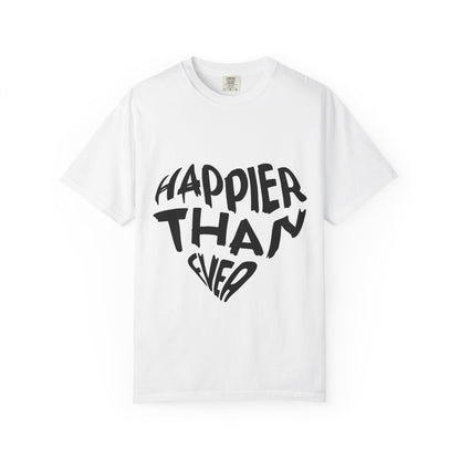 Billie Eilish Inspired Dyed T-shirt – Happier Heart Lettering Edition Printify