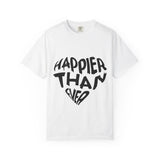Billie Eilish Inspired Dyed T-shirt – Happier Heart Lettering Edition Printify