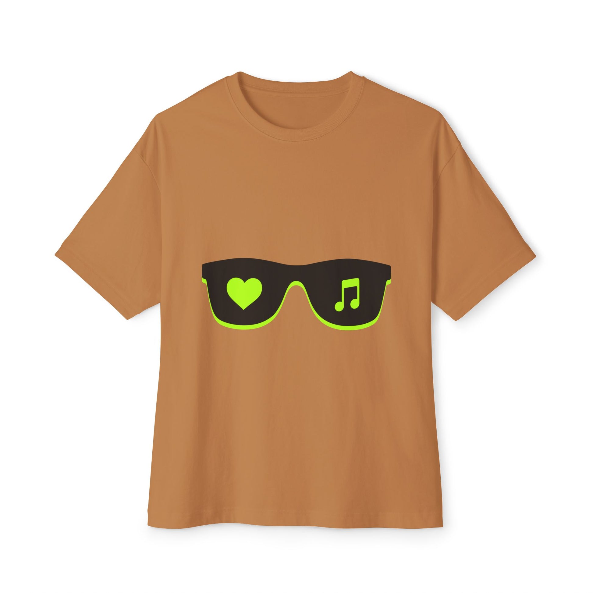 Neon Love Notes Unisex Oversized Boxy tee Printify