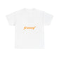 Orange Lightning Text Logo Unisex Heavy cotton Tee Printify