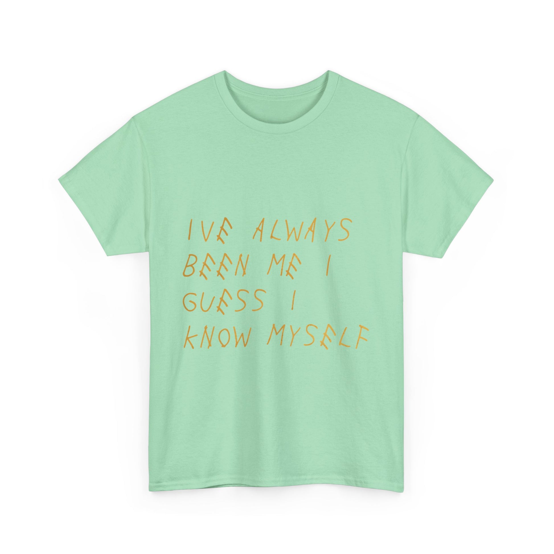 Know Myself Lyric Script Heavy Cotton Tee Printify