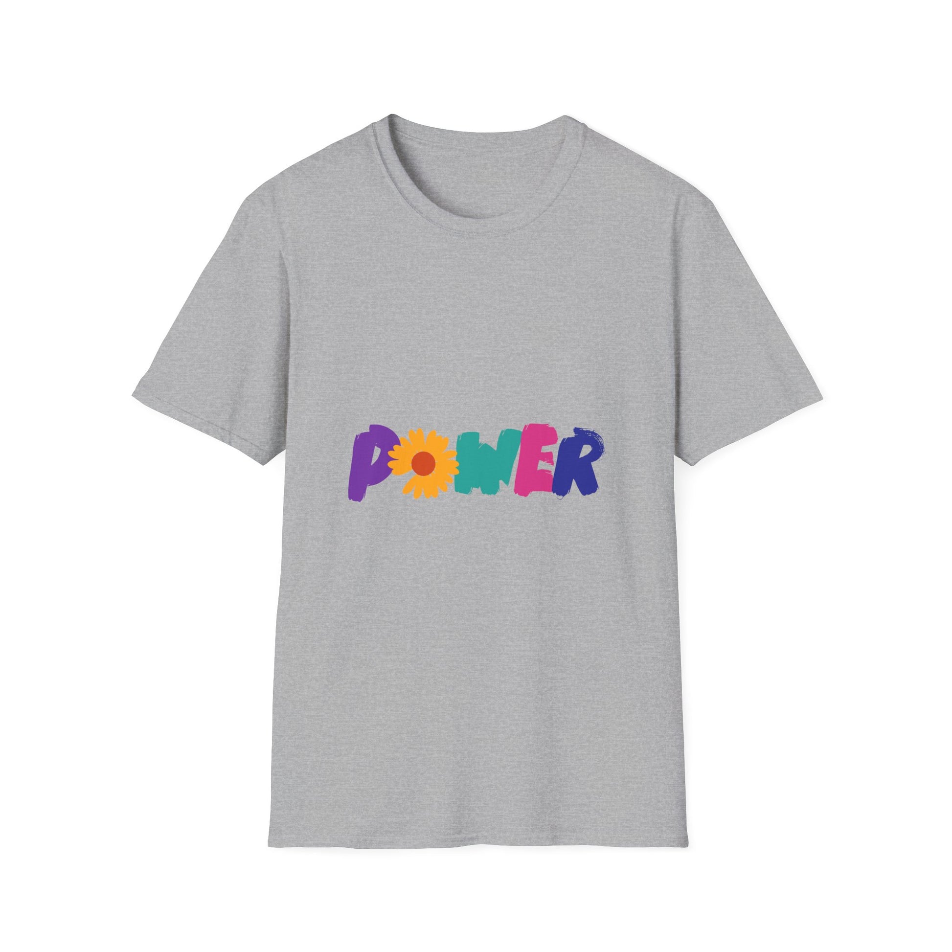Retro Flower Power Color Pop Unisex Softstyle Tee - snazzymerch
