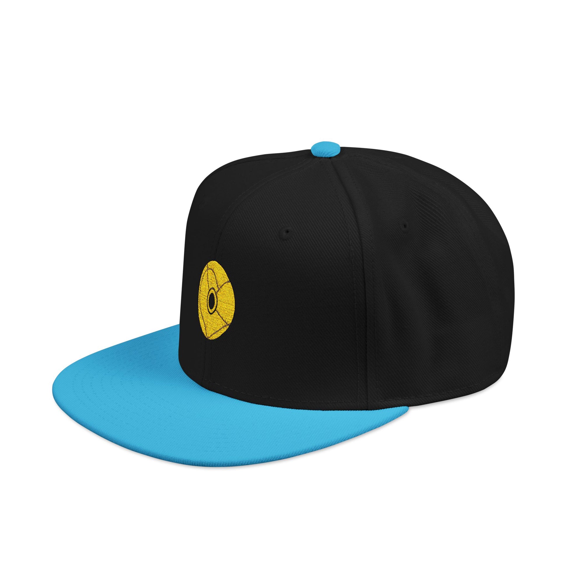 Minimalist Black Disc Outline Snapback Cap Printify