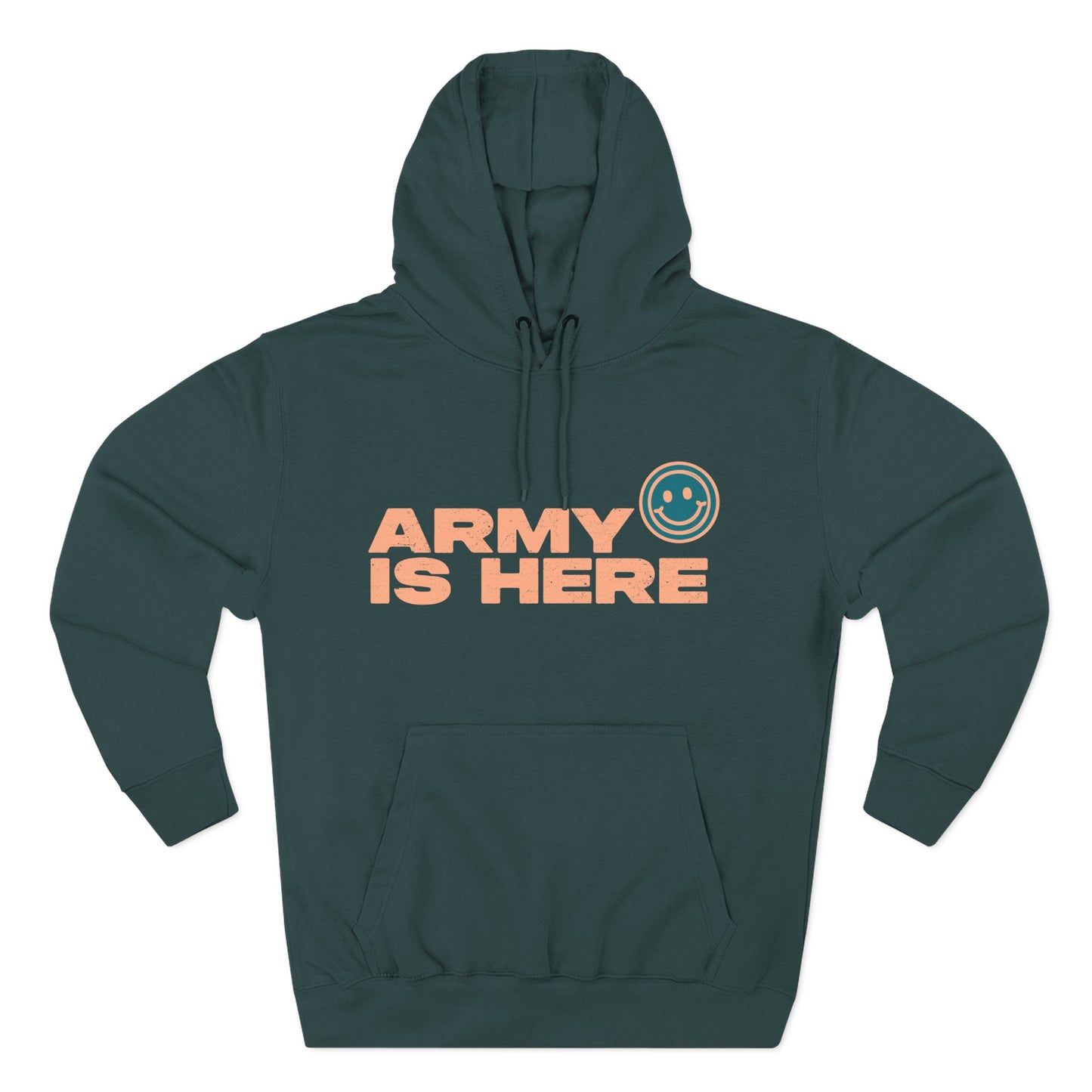 Smiley Army Vibe Three-Panel Fleece Hoodie - snazzymerch