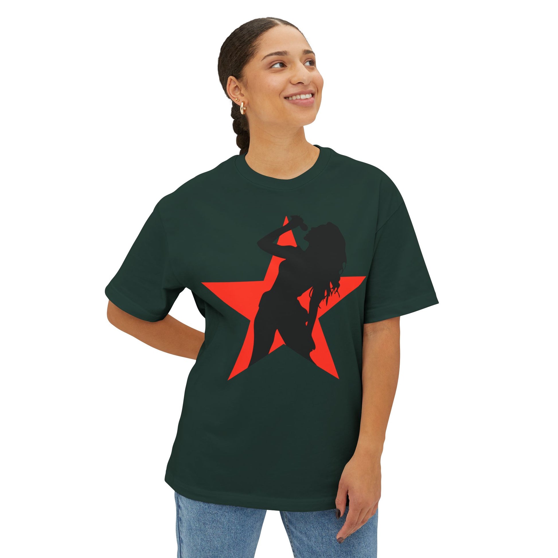 Singing Star Unisex Oversized Boxy Tee - snazzymerch