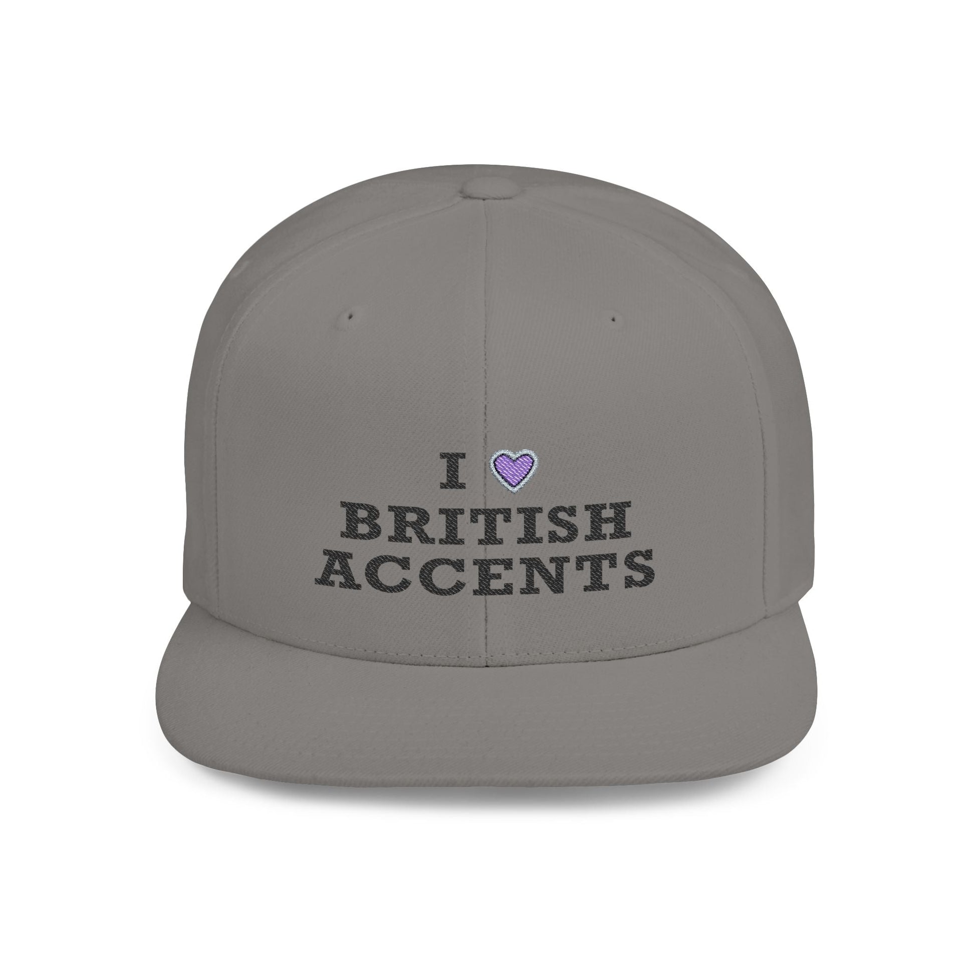 I Love British Accents - Flat Bill Snapback Printify