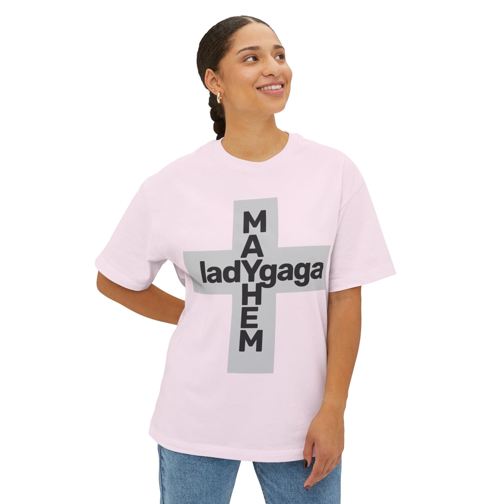 Lady Cross Mayhem-Unisex Oversized Tee Printify