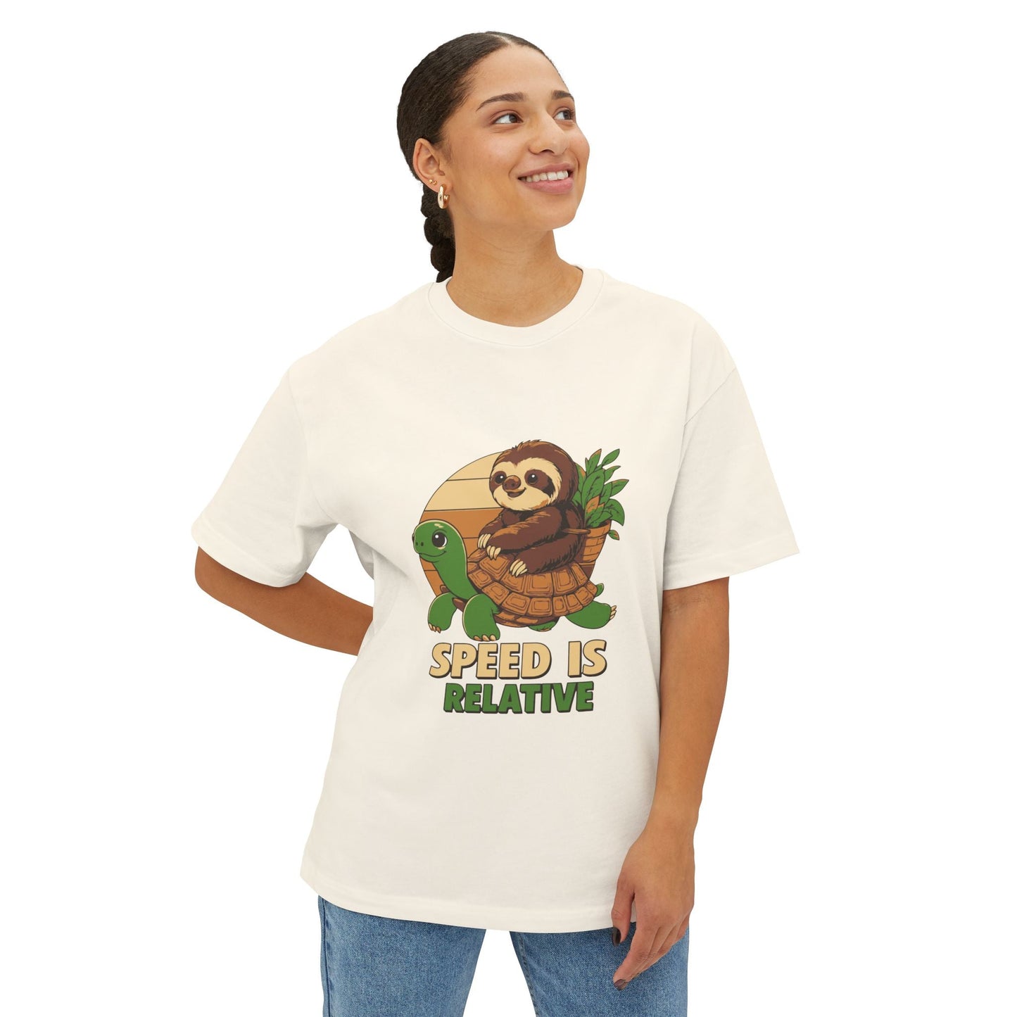 Oversized boxy Tee – Snazzy Speed Edition Printify