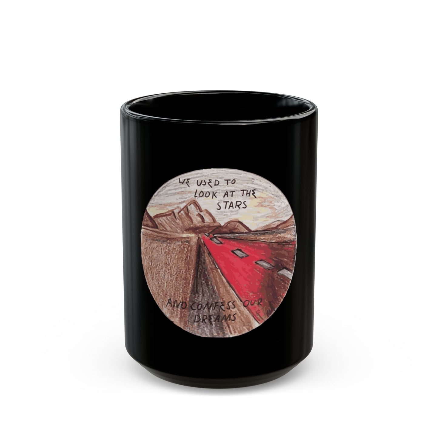 Hand-Drawn Desert Black Mug (11oz, 15oz) - snazzymerch