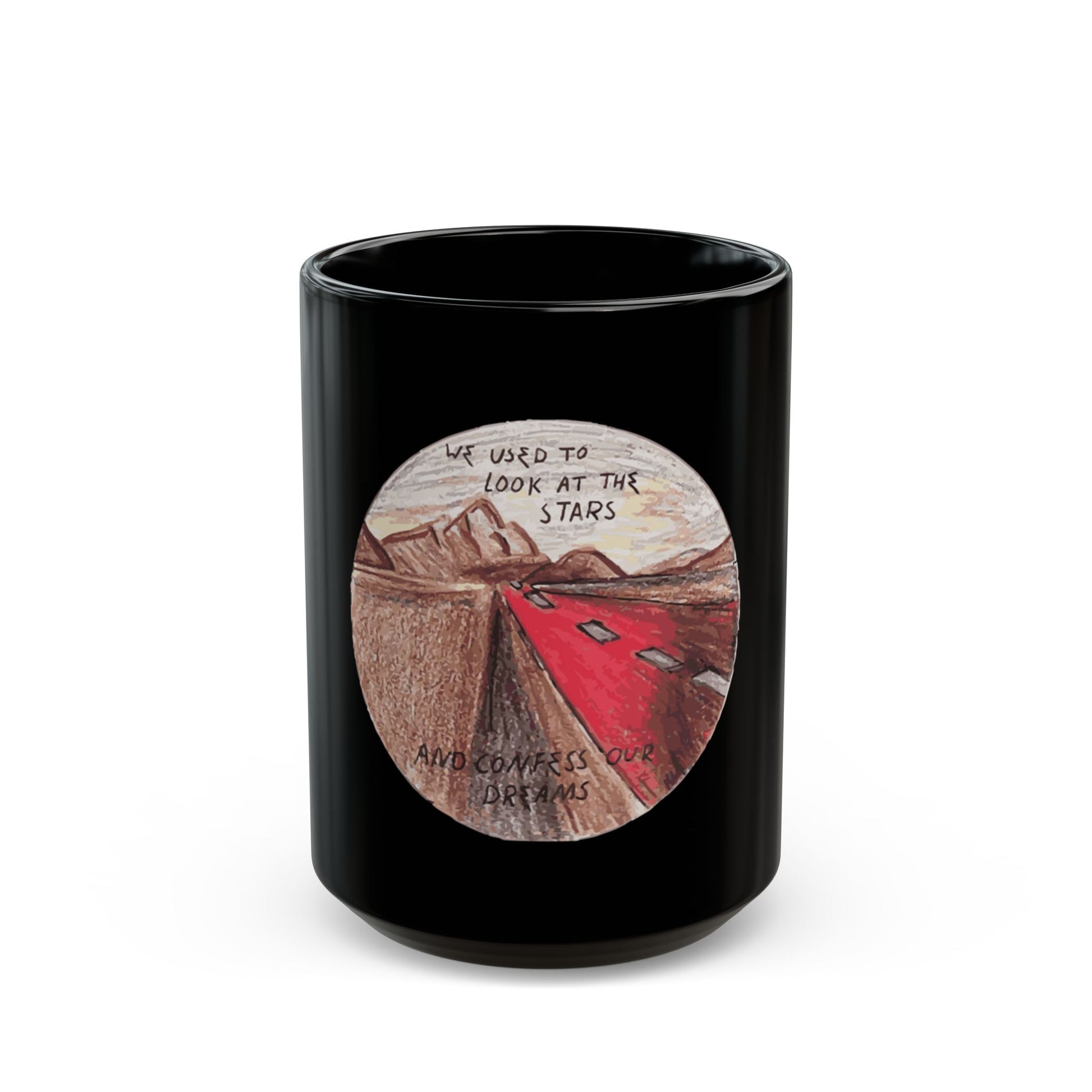 Hand-Drawn Desert Black Mug (11oz, 15oz) - snazzymerch