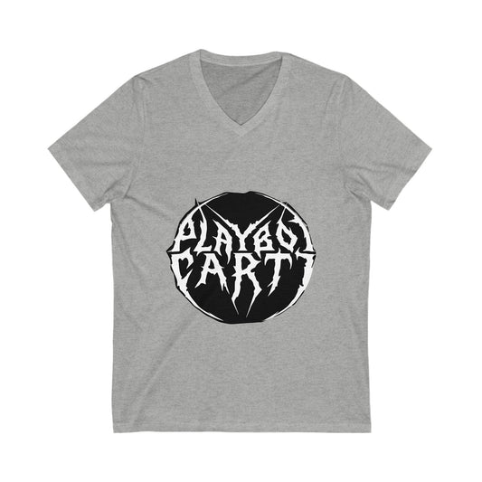 Gothic Circle White Logo Unisex Jersey Short Sleeve V-Neck Tee - snazzymerch