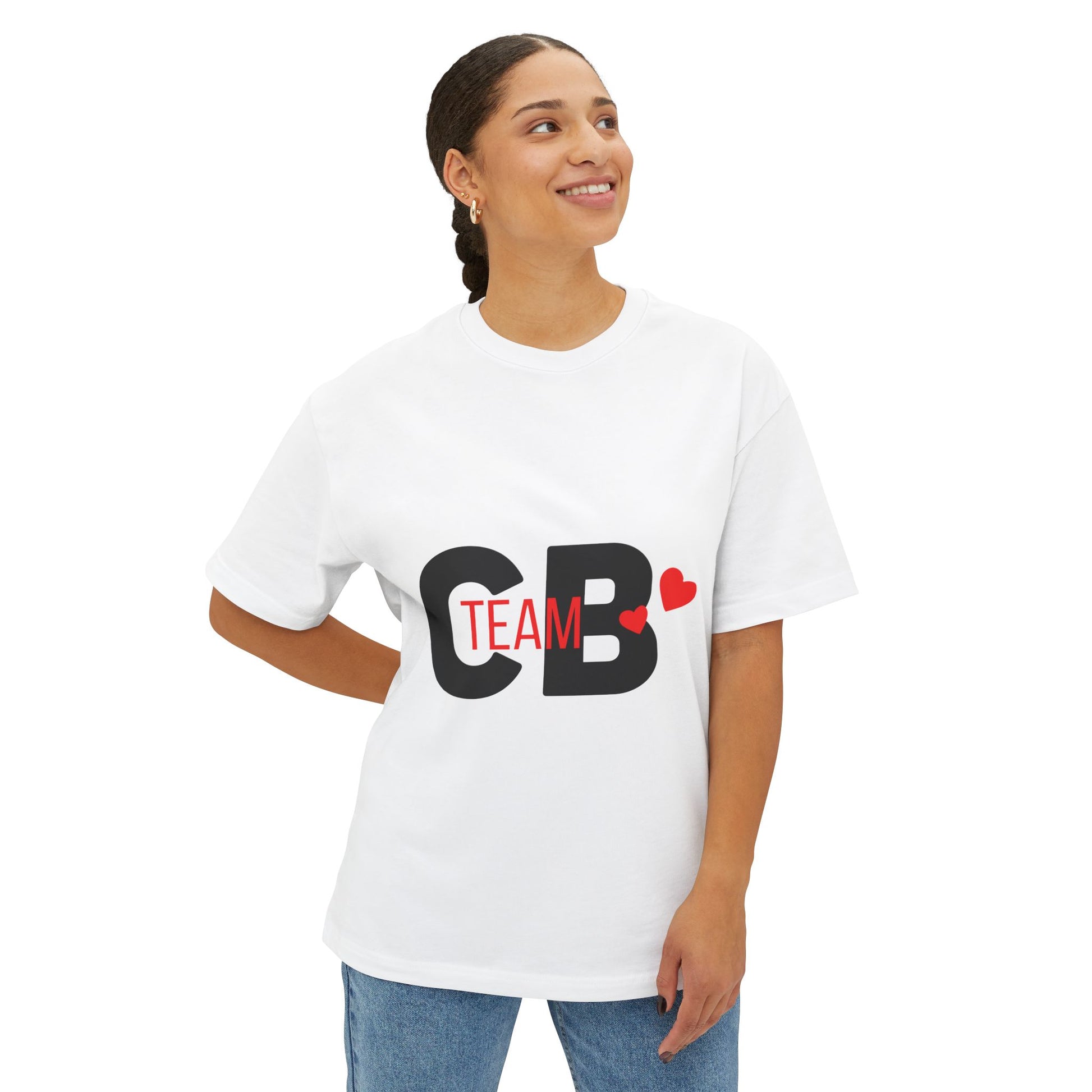 Heart Team Unisex oversized Boxy Tee - snazzymerch