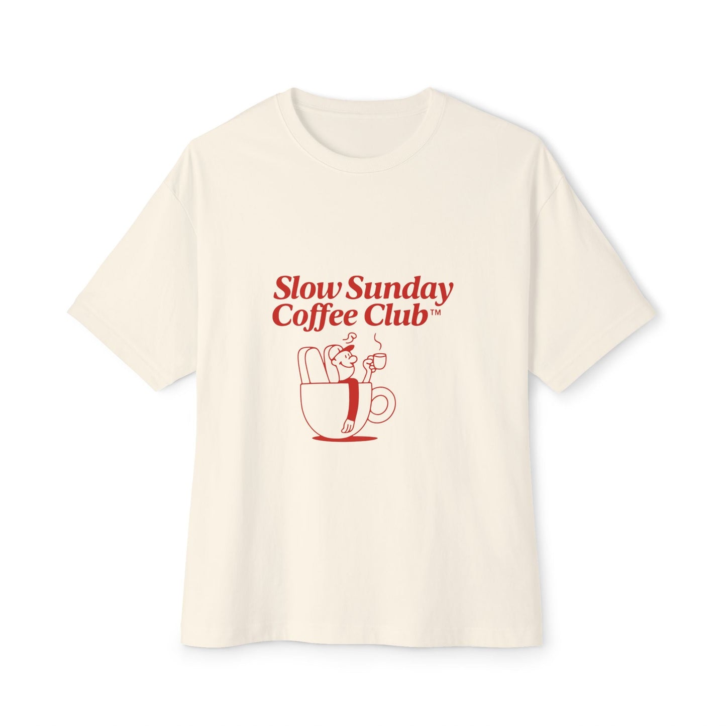 Unisex Oversized Tee – Snazzy Coffe Club Edition Printify