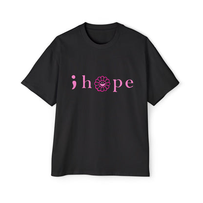 Pink Hope Smile Men's Heavy Oversized Tee - snazzymerch