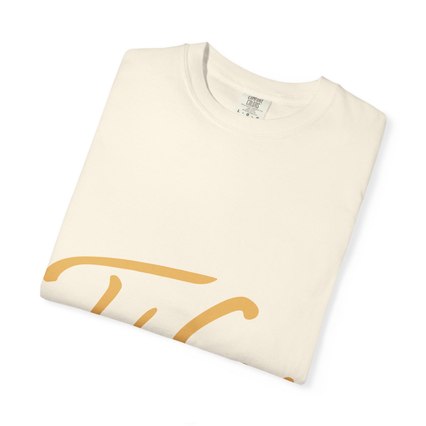 Take Care Gold Script Dyed Tshirt Printify