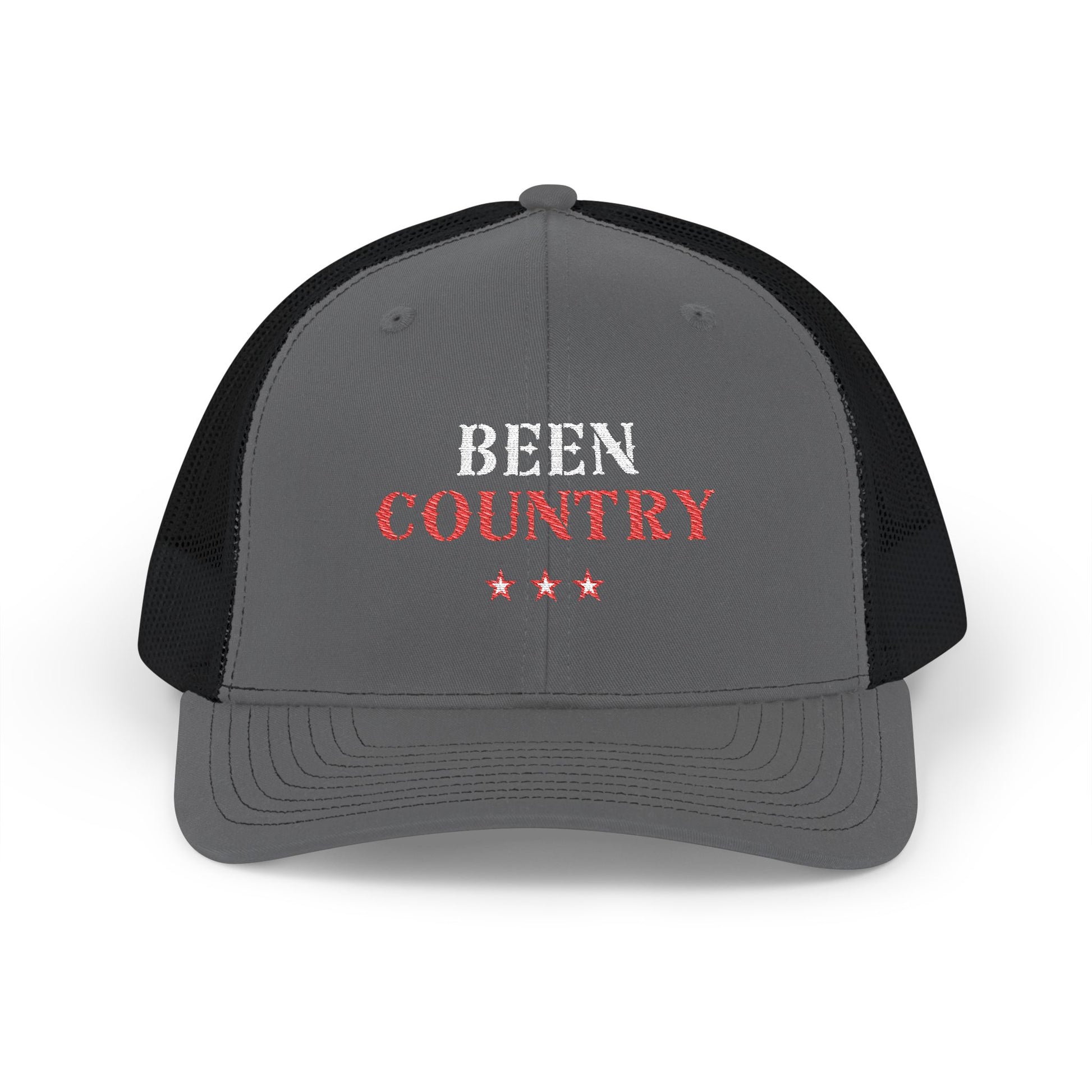 Red Country Western Star Snapback Trucker Cap (Embroidery) - snazzymerch
