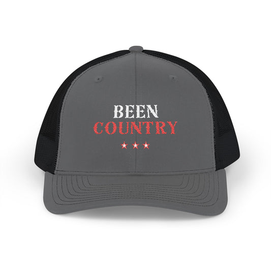 Red Country Western Star Snapback Trucker Cap (Embroidery) - snazzymerch