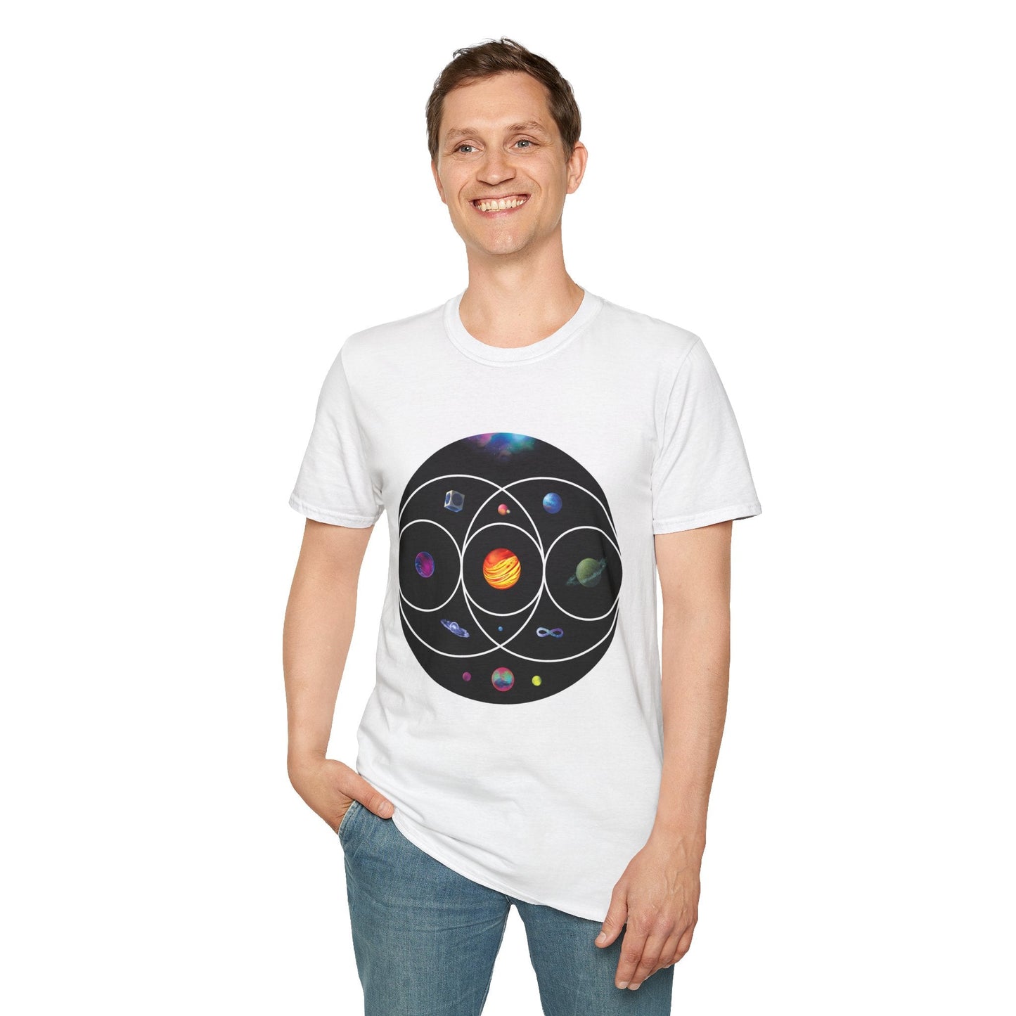 Unisex Softstyle T-Shirt Inspired by Coldplay’s Illustration Concept Printify