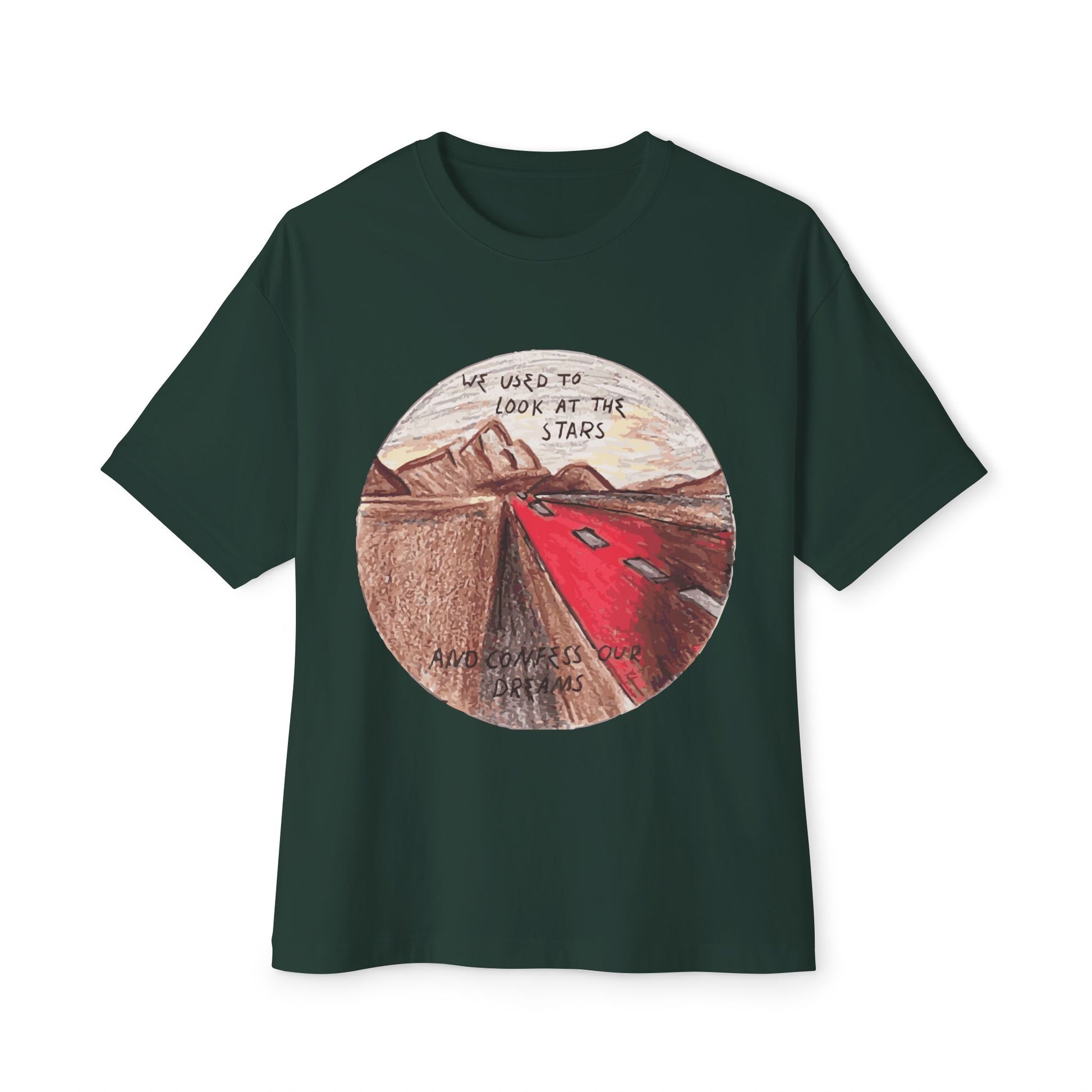 Hand-Drawn Desert Unisex Oversized Boxy Tee - snazzymerch