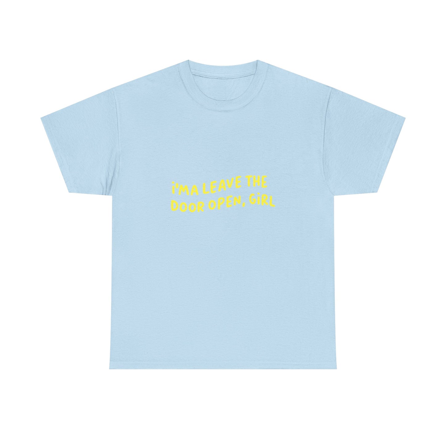 Open Vibes Yellow Script Unisex Heavy cotton Tee Printify