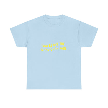 Open Vibes Yellow Script Unisex Heavy cotton Tee Printify