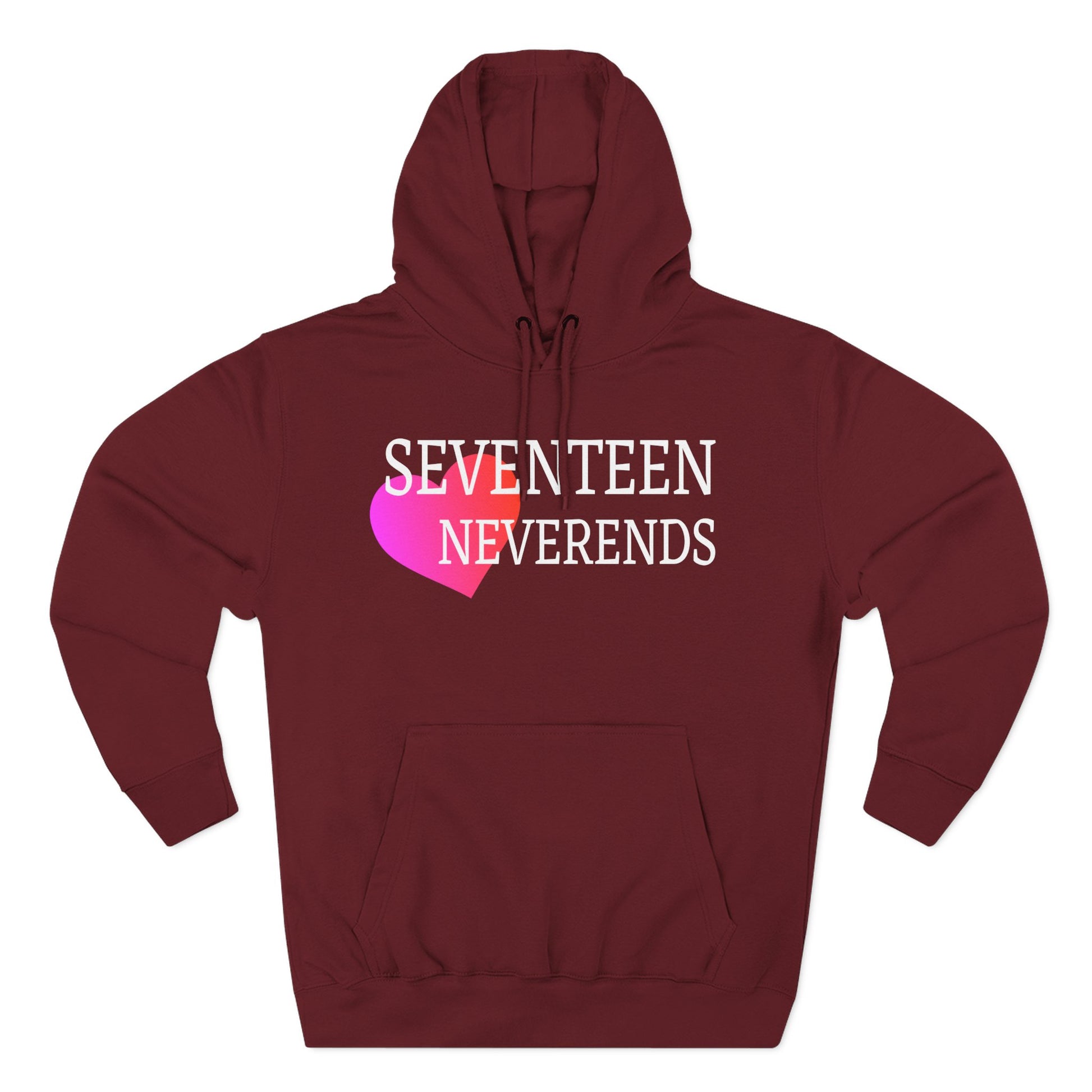 Never Ends Heart Three-Panel Fleece Hoodie - snazzymerch