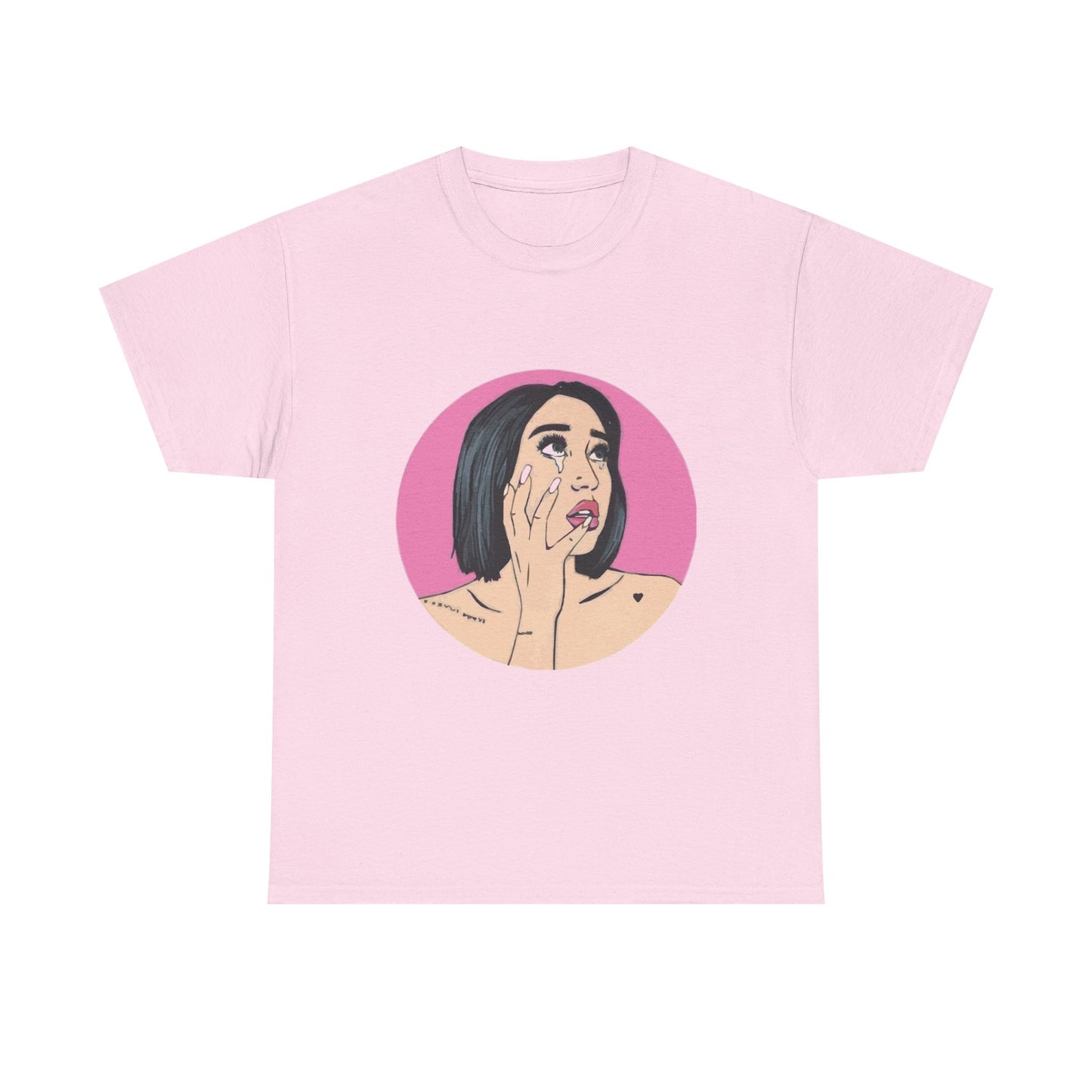 Pop-Art Crying Girl Unisex Heavy Cotton Tee - snazzymerch