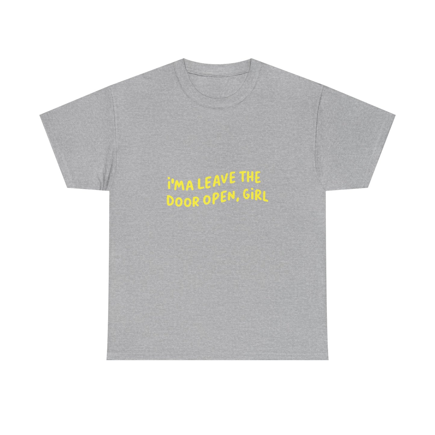Open Vibes Yellow Script Unisex Heavy cotton Tee Printify