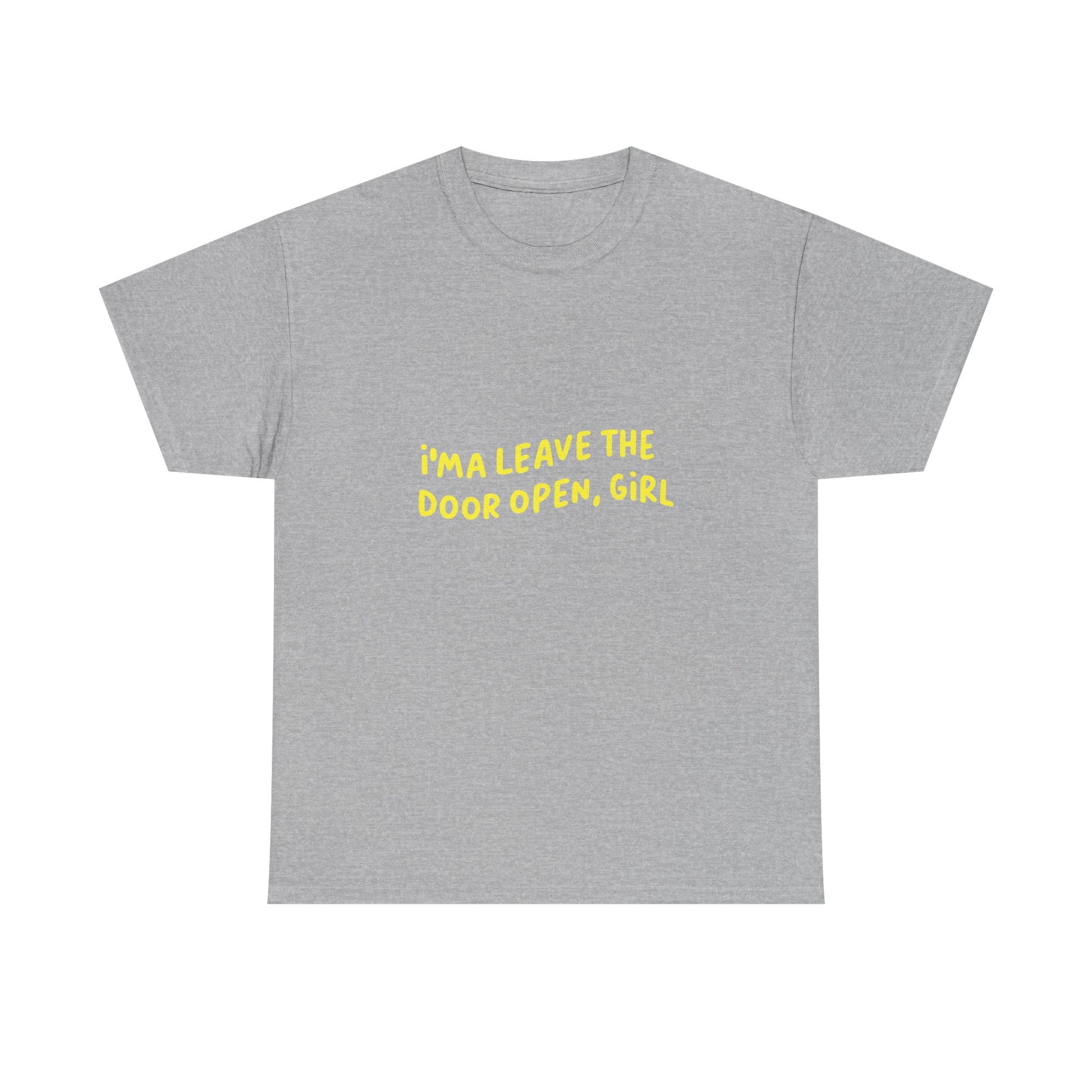 Open Vibes Yellow Script Unisex Heavy cotton Tee Printify